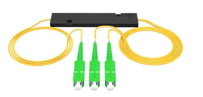 1X2 FC/APC Fbt séparateur de fibre optique monomode double fenêtre 0,9 mm fibre avec tube lâche